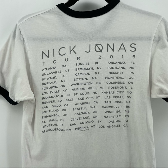 American Apparel Womens T-Shirt White Nick Jonas 2016 Tour S - Picture 7 of 7